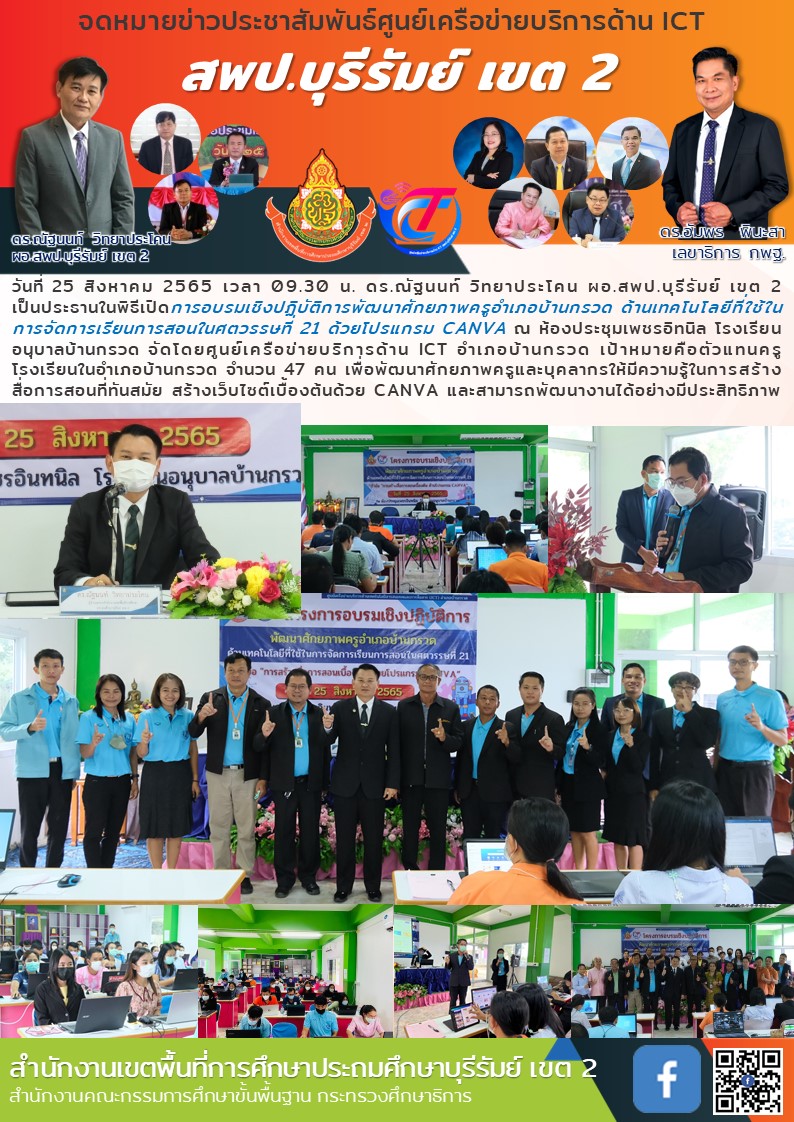 25.8.65 อบรม canva เครือข่าย ICT บ้านกรวด