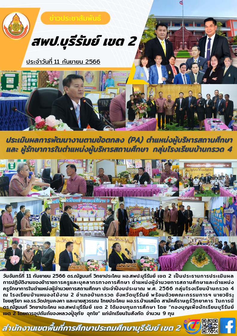 11.9.66 ประเมิน PA ผอ.รร. กลุ่ม รร. บ้านกรวด 4