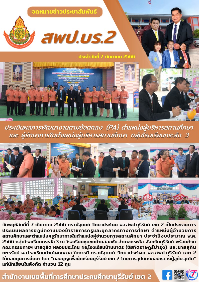 7.9.66 ประเมิน PA ผอ.รร. กลุ่ม รร. กระสัง 4